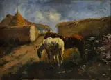 - Rheinfuss Eduard Lengyel, Kone, okolo 1910, olej na kartóne