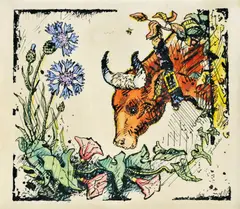 Ľudovít Fulla, Ilustrácia, okolo 1950, pero, tuš, akvarel na papieri
