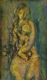 Jozef Teodor Tekel, Matka s dieťaťom, okolo 1950, pastel na papieri