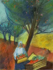 Ján Želibský, Jeseň, 1988, pastel na papieri