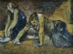 Vincent Hložník, Myčky podlahy, okolo 1943, pastel, gvaš na papieri