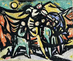 Viliam Chmel, Morena, 1947, farebný linoleorez na papieri