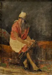 Ármin Glatter, Žena v práci, okolo 1930, olej na plátne