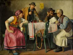V krčme by Andor G. Horváth, okolo 1930, olej na plátne, sold Oct 2010