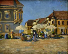 István Klimó, Na trhu, okolo 1925, olej na kartóne