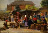 Potemkin Ágost Egerváry, Na trhu, okolo 1910, olej na dreve