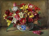 Frederic Amalius Oostveen, Kytica tulipánov, okolo 1920, olej na plátne