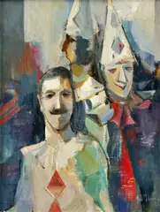 Z cirkusu by Ján Ilavský, 1986, olej na plátne, sold Oct 2010