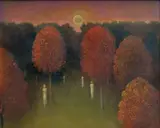 Viera Žilinčanová, Krajina II., 1990, olej na preglejke