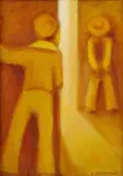 Skrývačka pred svetlom slnečným by Ladislav Záborský, 1978, olej na plátne, lisovanom na dreve, sold Jun 2010