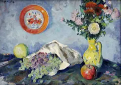 Juraj Collinásy, Zátišie s kvetmi a ovocím, 1959, olej na plátne