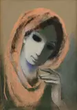 Edita Spannerová, Žena v ružovej šatke, 1984, pastel na papieri