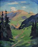 Géza Angyal, Krajina od Kremnice, 1931, olej na plátne