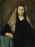 Žena v šatke by František Reichentál, okolo 1930, olej na plátne, sold Jun 2010
