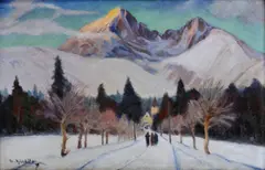 Martin Benka, Zima (Stred Tatranskej Lomnice), okolo 1925-28, olej na plátne