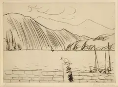Eugen Nevan, Na pobreží, 1947, lept na papieri