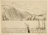 Eugen Nevan, Na pobreží, 1947, lept na papieri
