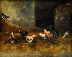 K. Péchy, Na sedliackom dvore, okolo 1920, olej na plátne