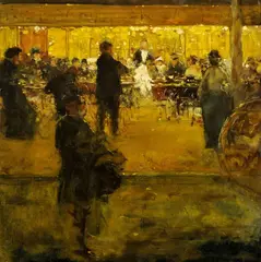 Lesser Ury, V kaviarni, okolo 1920, olej na plátne