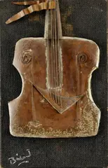 Endre Bálint, Kompozícia s husľami, okolo 1960, asambláž