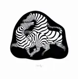 Viktor Vasarely, Zebry I., okolo 1960, serigrafia na papieri
