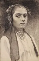 Ivan Václav Mrkvička, Krojová štúdia z Bulharska, 1922, litografia na papieri, nečíslované