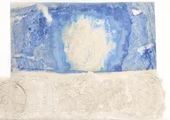 Jiří Anderle, Kozmogónia - Rotation, 1987, sadrová asambláž, akvarel na plátne, dublované na dreve