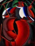Hrabáči z Mičinej by Milan Laluha, okolo 1965, olej na plátne, sold May 2010