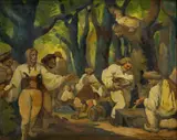 Ladislav Berecz, Zbojnícka družina, okolo 1940, olej na plátne