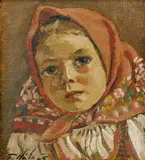 Važecké dievča by Jan Hála, 1945, olej na plátne, dublované kartóne, sold Mar 2010