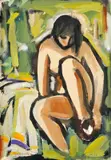 Sediaci akt by Ladislav Záborský, 1941, tempera na kartóne, sold Mar 2010