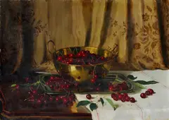 Vincent Bánsághi, Zátišie s višňami, okolo 1935, olej na plátne