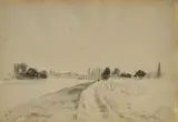 Francúzsky vidiek by Ladislav Mednyánszky, 1886, ceruza na papieri, sold Mar 2010