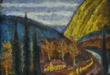 Hornatá krajina by Janko Alexy, okolo 1955, pastel na papieri, sold Mar 2010