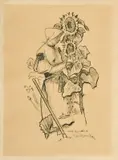 Martin Benka, Slnečnice (podľa kresby uhľom z roku 1930), 1944, litografia na papieri