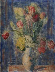 Kytica tulipánov by Peter Matejka, okolo 1938, olej na plátne, sold Mar 2010