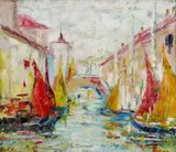 Edmund Pick-Morino, Benátky, okolo 1945, olej na plátne