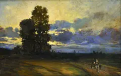 Ernő Markó, Povoz v podvečernej krajine, okolo 1910, olej na plátne