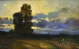 Ernő Markó, Povoz v podvečernej krajine, okolo 1910, olej na plátne