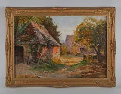 Farmyard scene; Country lane, a pair by Ernest Walbourn, oil on board, sold Sep 2026