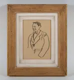 Laura Knight, A member of the Company': an actor prepares, charcoal