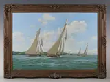 Stephen J. Renard, Britannia & Satanita off Norris Castle I.O.W, oil on canvas