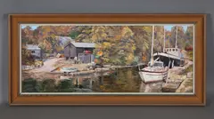 Nancy Bailey, Oyster Sheds, Flushing, oil on canvas