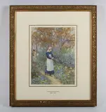 Helen Allingham, Gathering firewood, watercolour