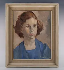 Portrait of a young girl by Ronald Ossory Dunlop, oil on canvas, sold Jun 2026