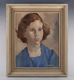 Ronald Ossory Dunlop, Portrait of a young girl, oil on canvas
