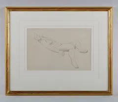 William Roberts, Reclining female nude, pencil