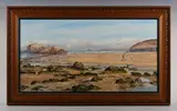 Nancy Bailey, Rocky Shore, Perranporth, oil on canvas