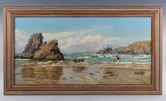 Nancy Bailey, Island Rocks, Porthcuthan, 1993, oil on canvas