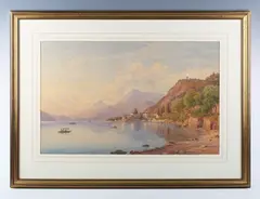 Salomon Corrodi, View of Varenna on Lake Como, 1872, watercolour